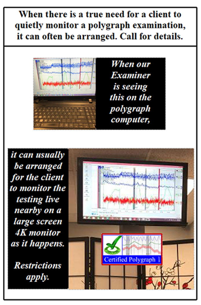 quietly watch a polygraph test in L A